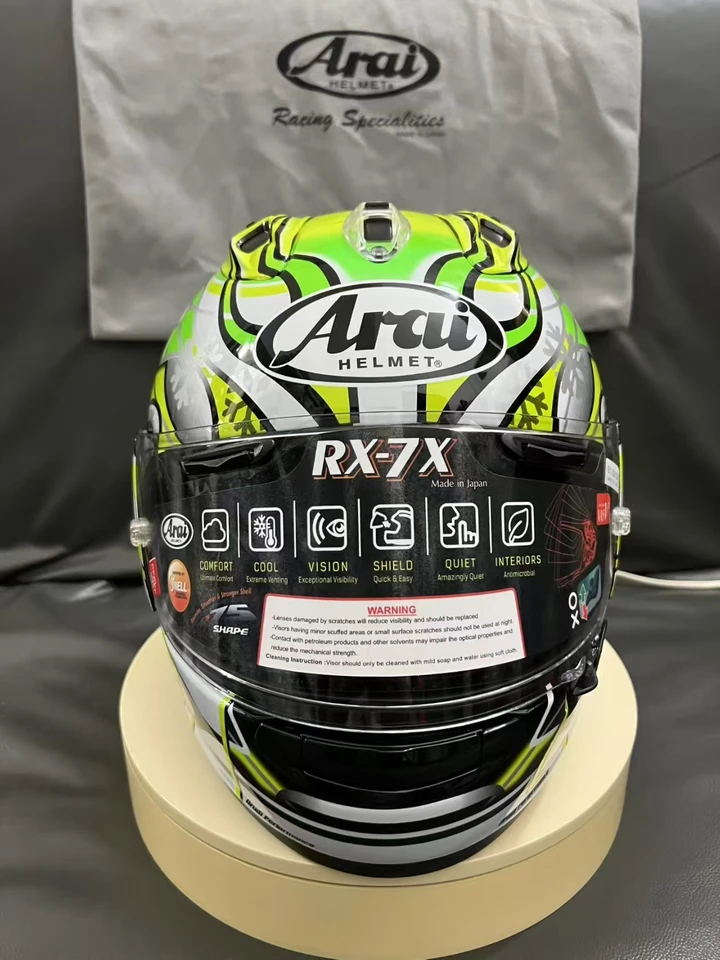 RX-7X ハガGP Full Face Motorcycle helmet rx7x RX-7X HAGA GP green helmet Riding