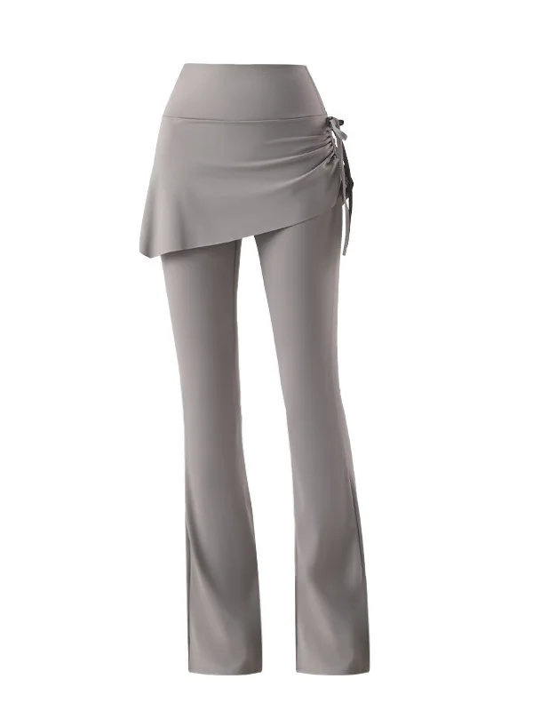 Pantaloni a campana a vita alta Pantaloni anti-esposizione Sport Fitn Danza Yoga Pantaloni gonna Pantaloni lunghi a vita bassa Tessuto in nylon spandex