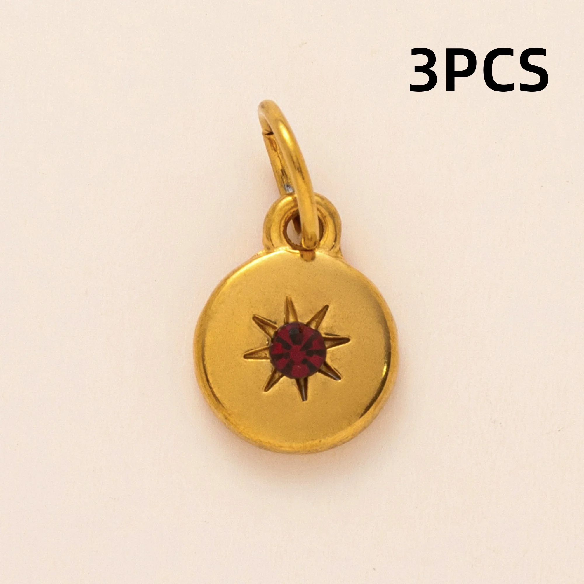 3 Stück modische und farbenfrohe Dezember-Sonne-Anhänger aus 316er Edelstahl, wasserdicht, farberhaltend, DIY-Anhänger für Schmuck – Detail 6