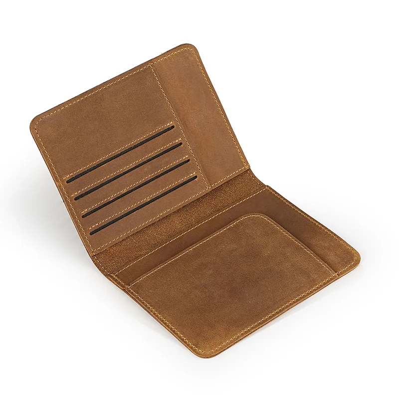 Vintage Genuine Leather RFID Blocking Passport Cover, Multi Card Slot Travel Wallet Ticket Holder Multifunctional Passport Case