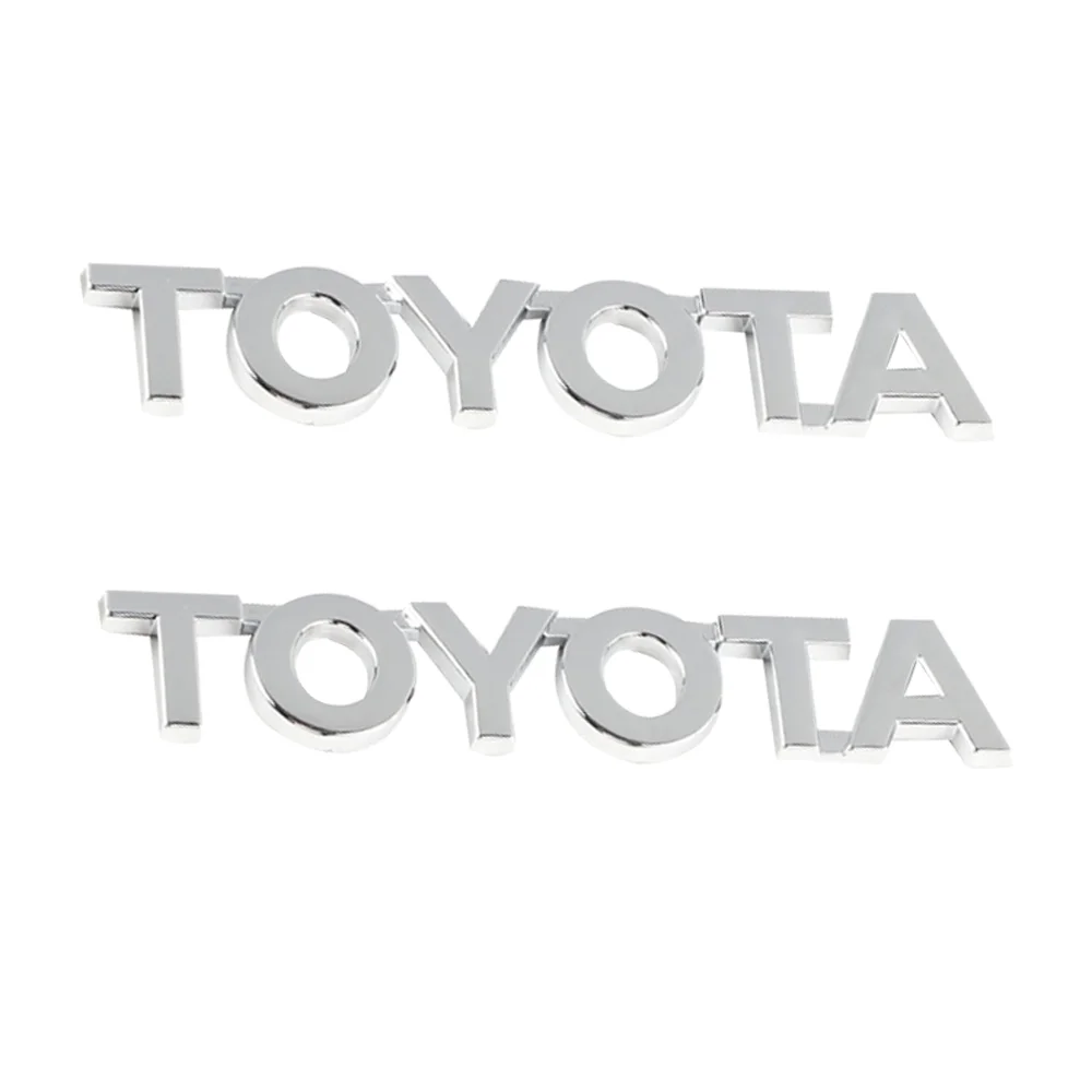 2X Kofferbak Staart Sticker Embleem Badge Decals Decoratie Styling Voor Toyota CHR Rav4 Yaris Prius Avensis Corolla Camry 11.5X2cm