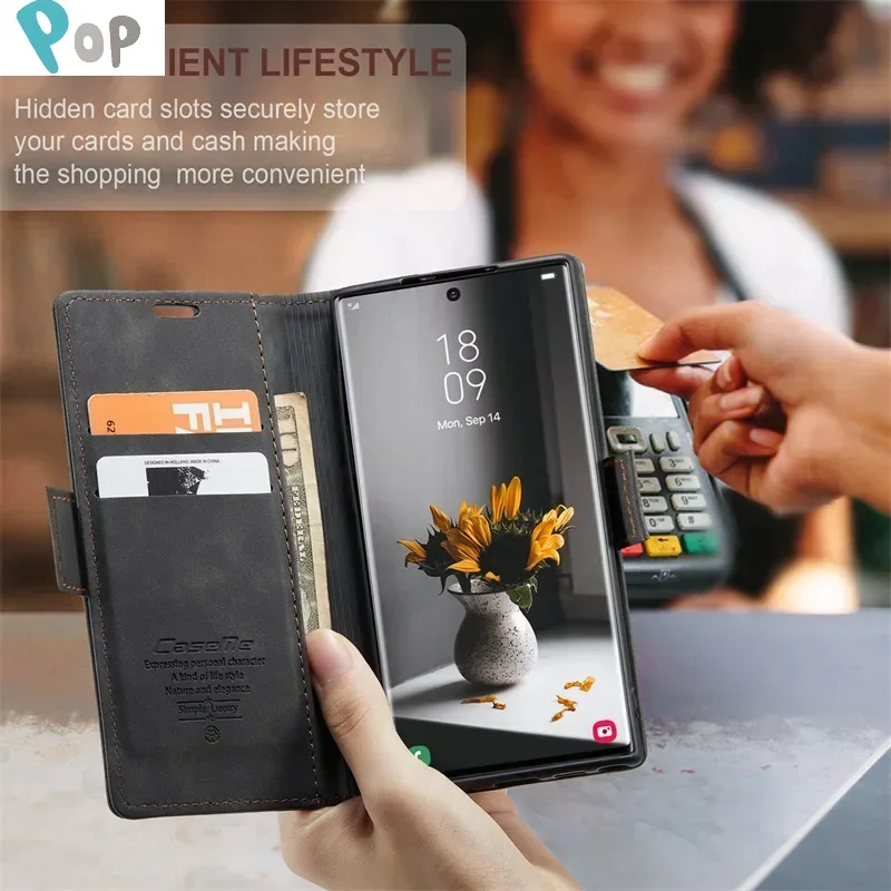 

Galaxy S23 Ultra Case For Samsung Note 20 Ultra 10 Plus M60s Magnet Phone Wallet Woman Man Stand Leather Cover S23 Ultra Case