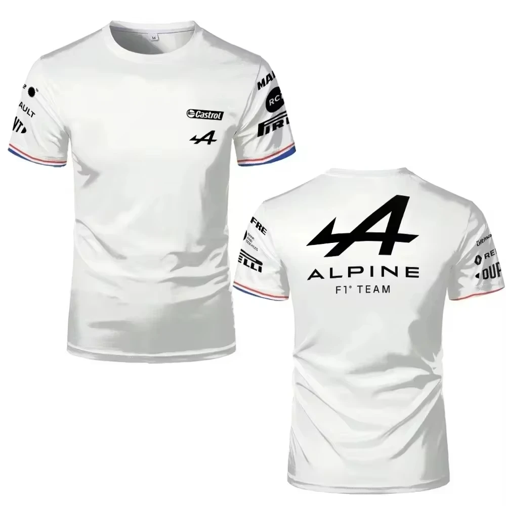 Tuta da corsa F1 2024 New Alben Team Alpine Summer t-shirt girocollo a maniche corte abbigliamento sportivo Casual da uomo