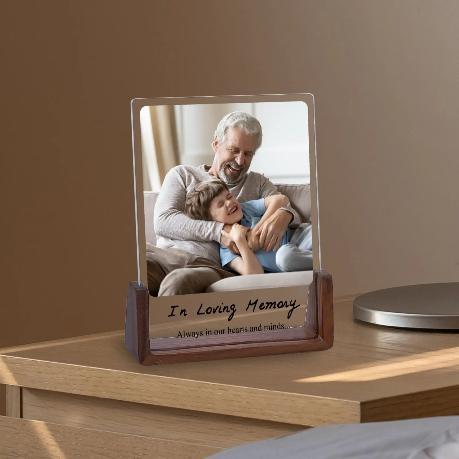 Personalized Acrylic Picture Frame with Stand In Loving Memory Photo Frame Gift for Father Grandfather Custom Father's Day Gifts