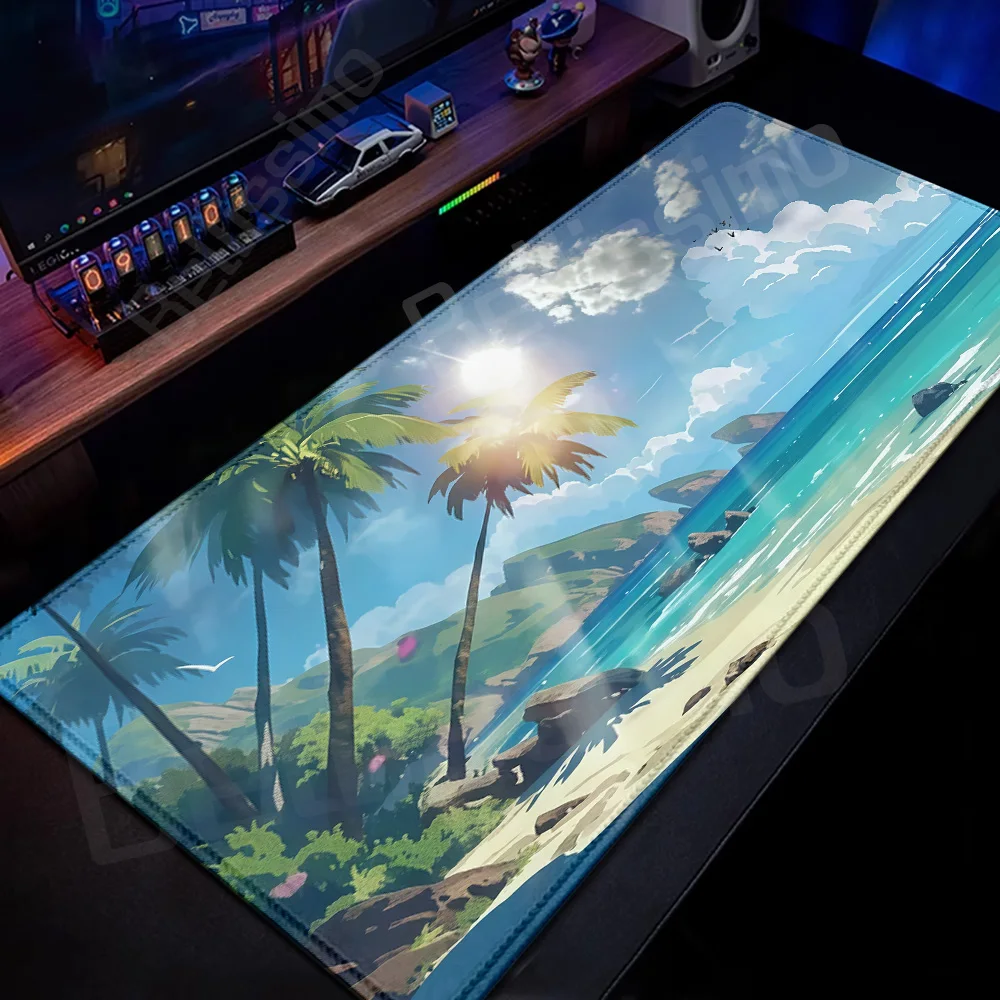 Natur, Strand, Wellen, Landschaft, neues Computer-Mauspad, schönes Gamer-Mauspad aus Naturkautschuk, rutschfest, Teppich, Bürodekoration, Mauspad