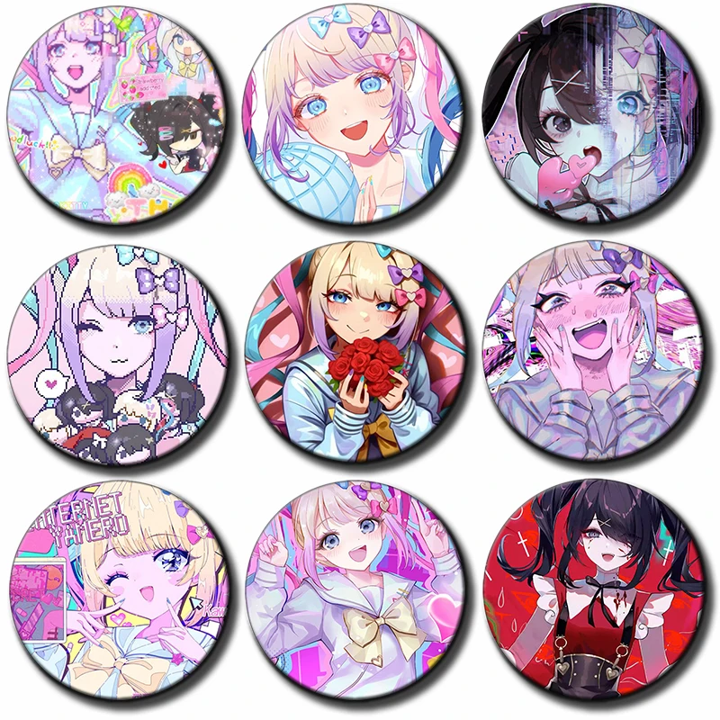 المحتاجة فتاة جرعة زائدة لعبة بروش شارة زر دبوس الكرتون لطيف أنيمي شخصية Ame لحقيبة الظهر اكسسوارات ديكور 58 مللي متر