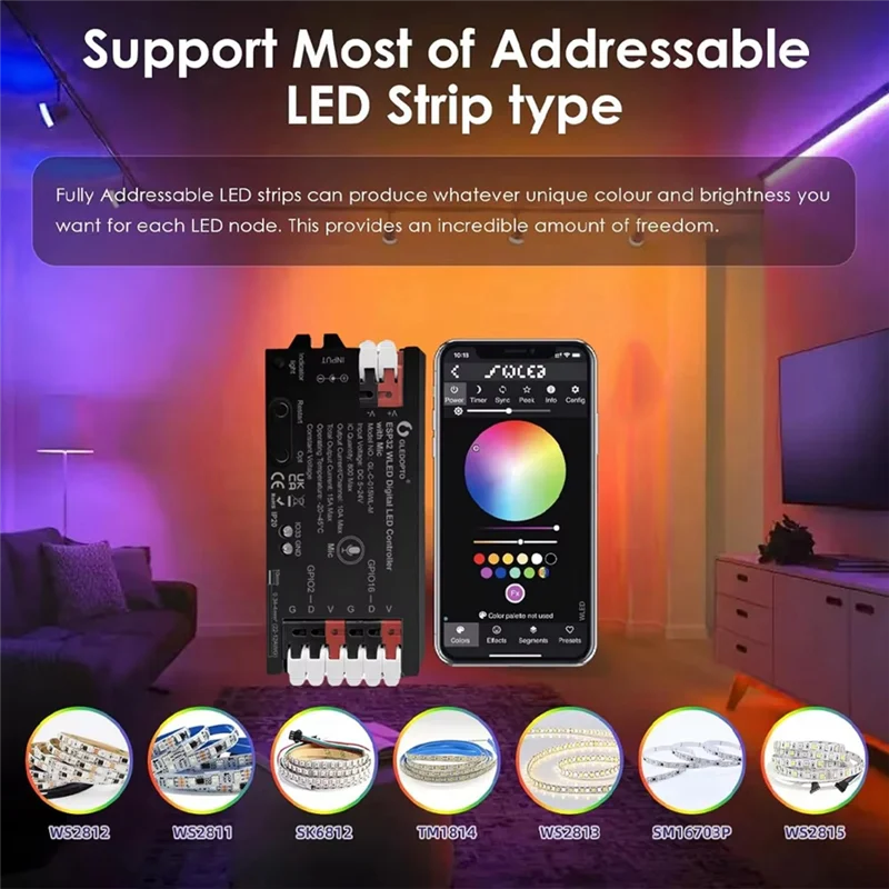 

Premium-GLEDOPTO WLED Light Strip Controller ESP32 LED Controller For RGB RGBW WS2812B SK6812 WS2811 TM1814 WS2813 WS2815