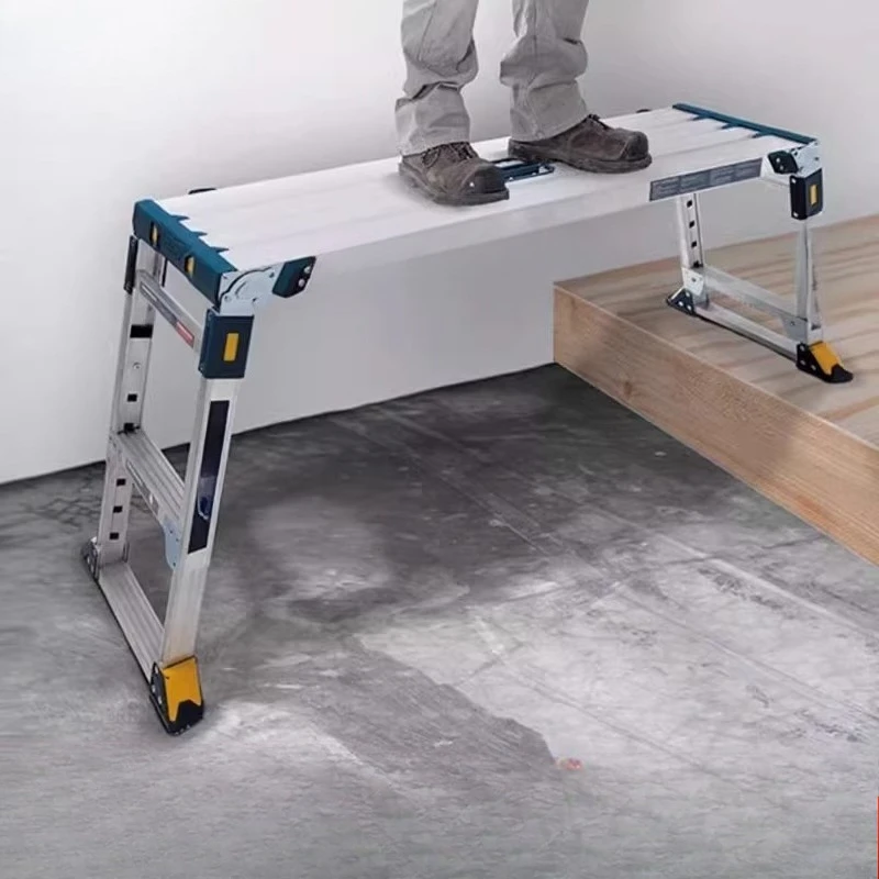 aluminum alloy platform ladder Horse stool Engineering ladder Telescopic folding multifunctional scaffold