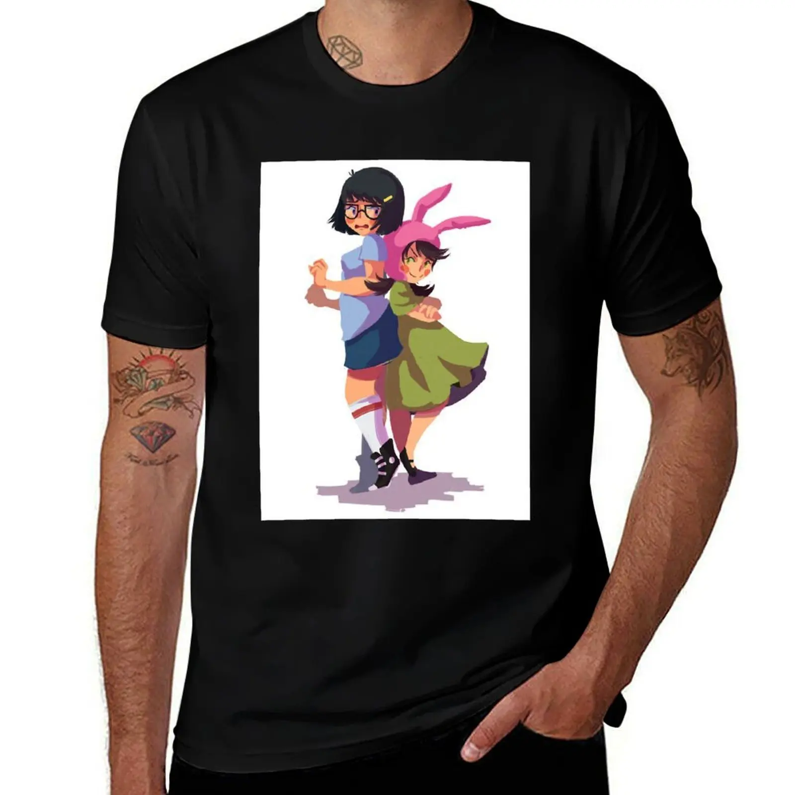 Loves Basket And Tina And Louise Premium Art Good Day T-Shirt Basic Plain Tee for Spring and Summer T-Shirt