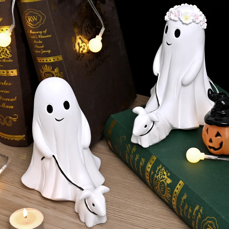 

Ghost Dog Walking Statue Creative Novelty Home Decoration 15/25cm Halloween Ghost Dog Home Decoration Crafts Gift Decoration