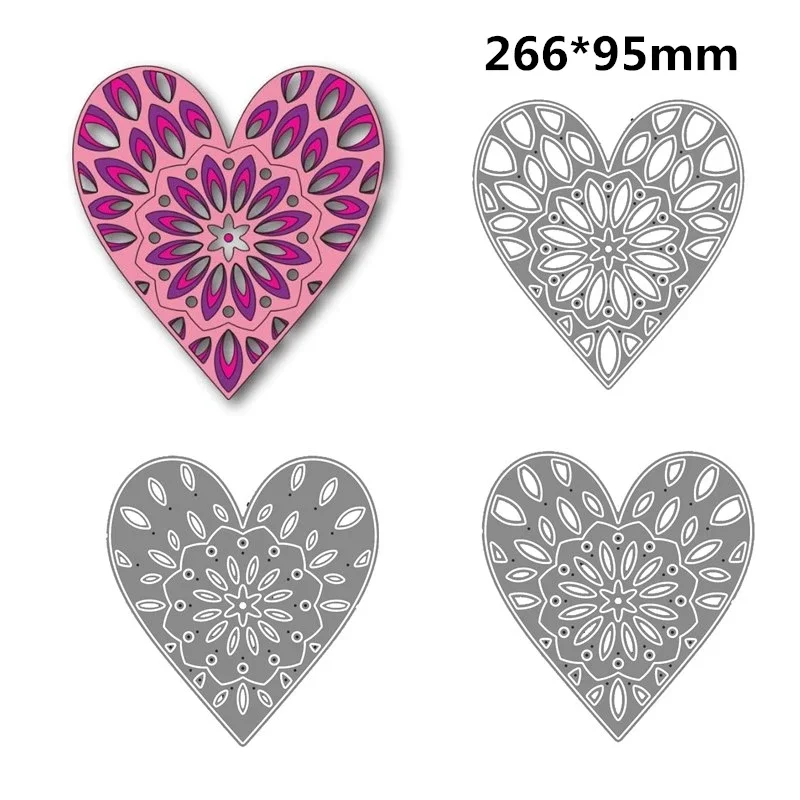Heart Flower Birch Press Layering Coverplate Metal Cutting Dies Scrapbooking For Paper Making Embossing Frame Card Craft