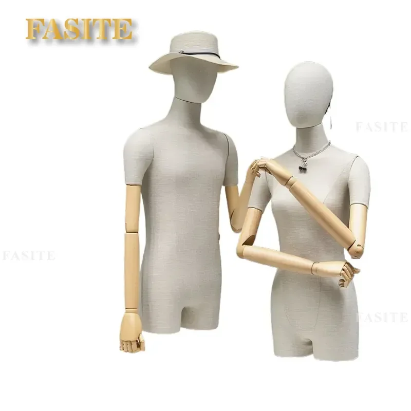 For Clothing Store Display Bamboo Hemp Female Mannequin Full Body Bust Doll Wedding Dress Window Pendant Hand Dummy Table