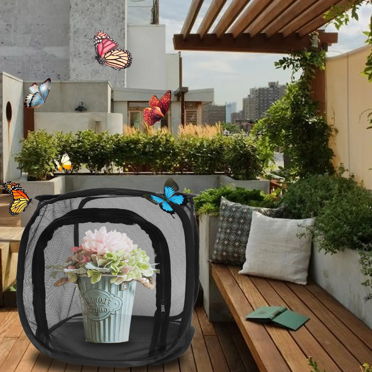 

1PC Foldable Cage Simple Dragonfly Cage Net Nature Exploration Toy for Outdoor Gardening Observation (30x30cm)