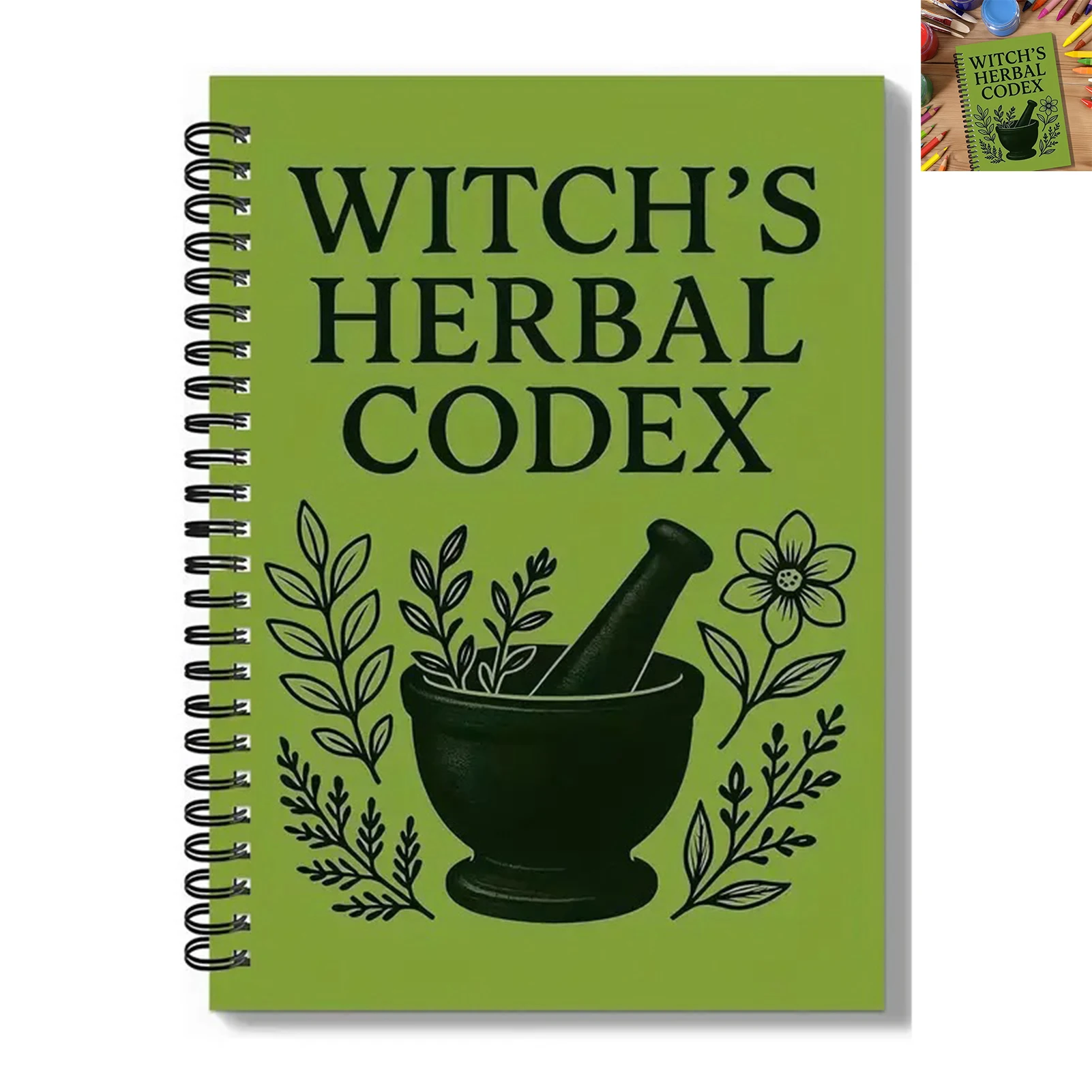 Witch Herbal Notebook Premium Journal with Structured Layout for Life Planning and Medical Wishes Recording