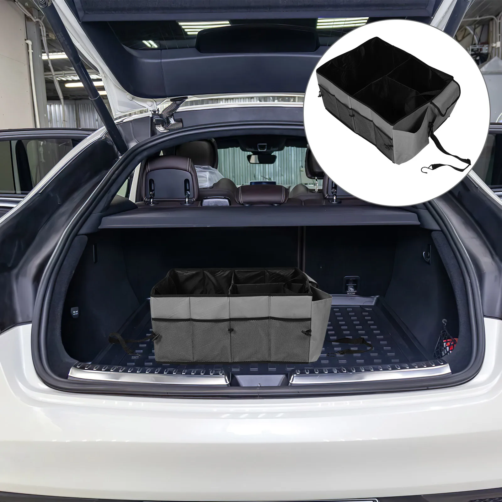 

Foldable Suv Essentials Accessories Interior Durable Polyester Stylish Color Multiple Pockets Storage Organizer For Cars Trunk