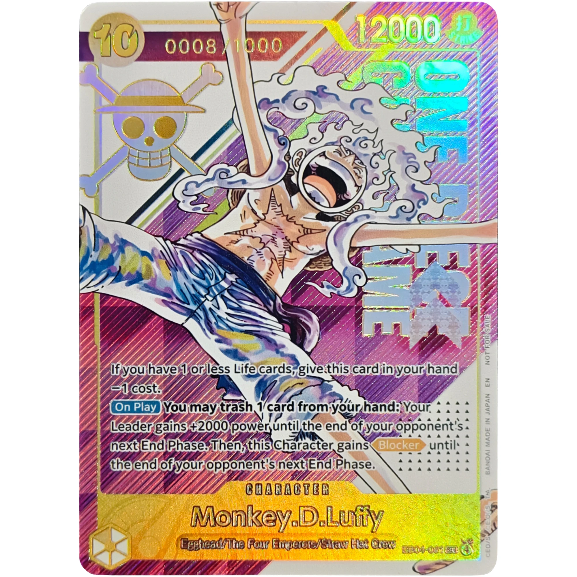 Коллекционная карта DIY One Piece Luffy EB04-061: Английская версия, высокое качество, редкая текстура, Flash Card OPCG, классическая аниме-карта собственного производства