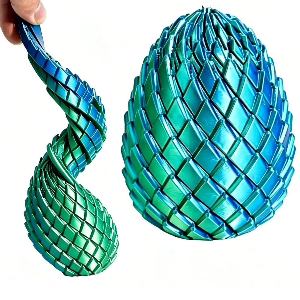 3D Printing Twist Egg Dragon Egg Stress Relief Model Deformable Desk Ornament Creative Gadget Christmas Birthday Party Gifts