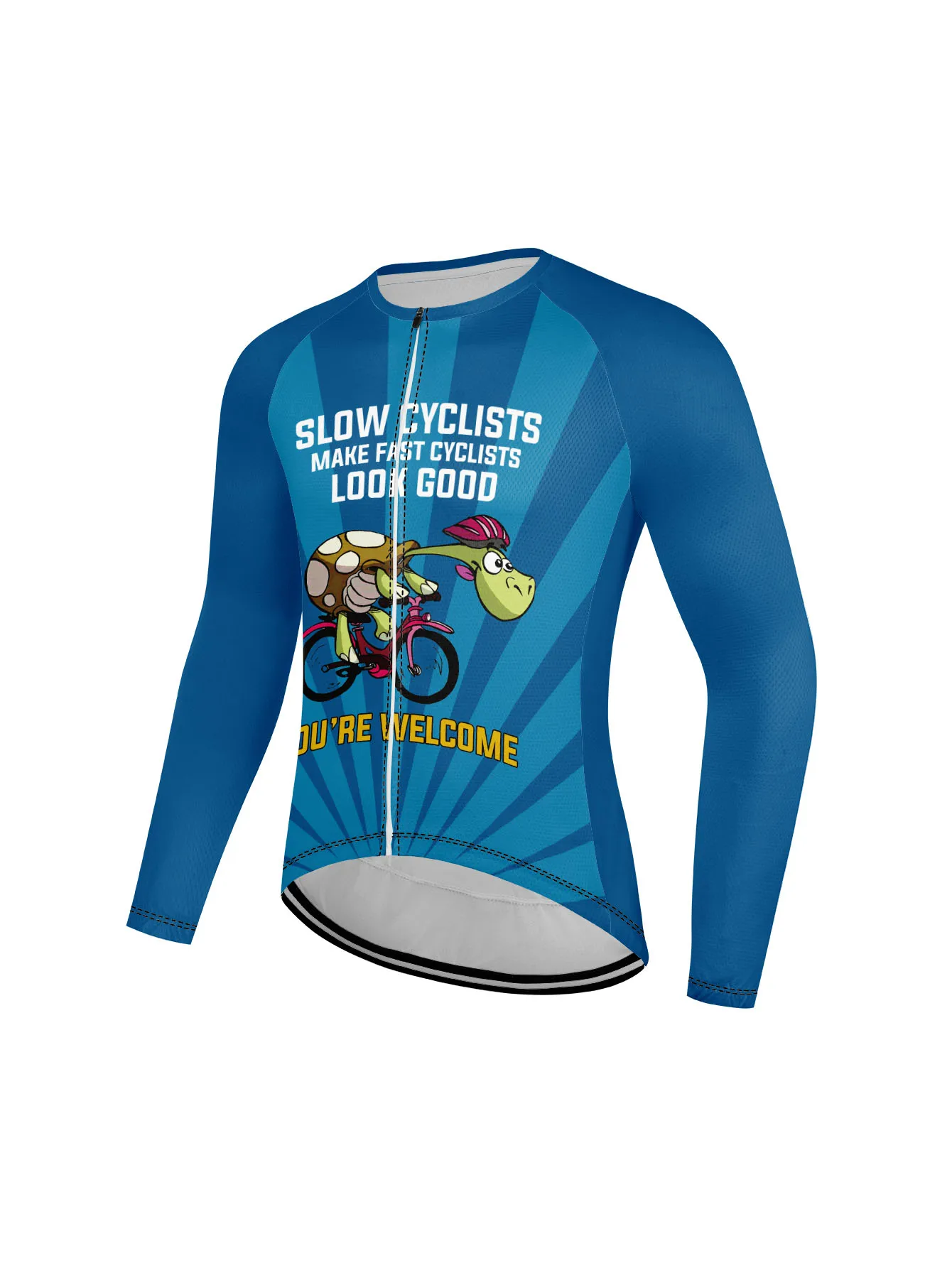 Cycling Jersey Men Bike Top MTB Bicycle Shirt Mountain Road Riding Clothing Long Sleeve 3 Rear Pockets 3D-printed turtle pattern