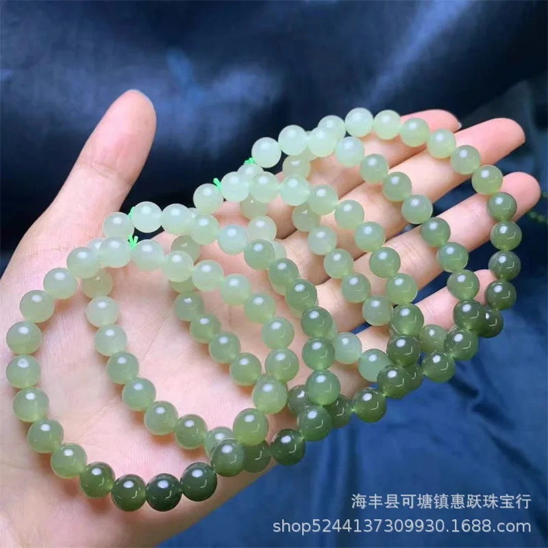 Natural Qinghai Material Approximately 8Mm , Hetian Jade Gradient Bracelet