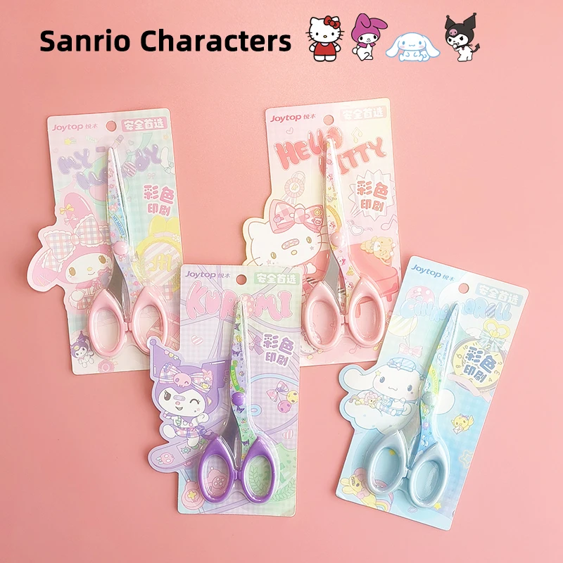 Sanrio Hello Kitty Kuromi мультфильм печатные художественные ножницы аниме Cinnamoroll студенческие креативные ножницы детские канцелярские принадлежности