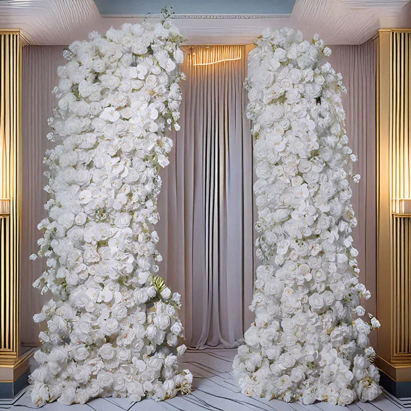

230 см белая бабочка орхидея рог цветочная композиция свадебное украшение сценический фон украшение розовая арка цветочная композиция