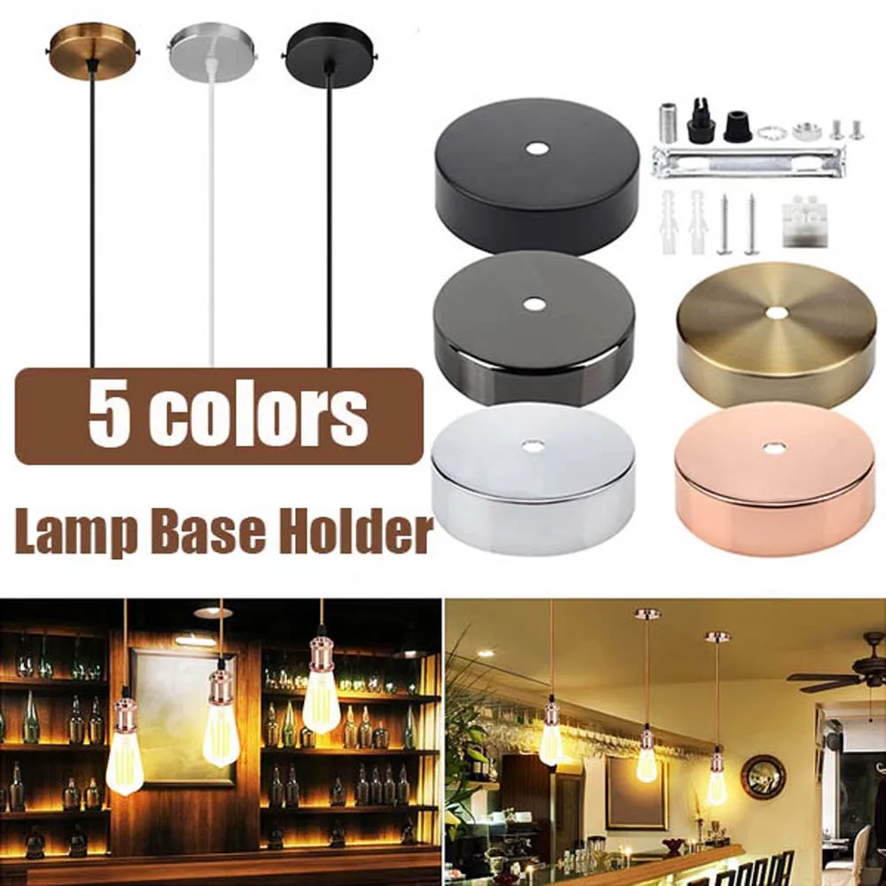 Pendant Light Round Ceiling Tray Wall Lamp Metal Led Base Chassis Straight Edge Tray Kit Hanging Lamp Holder Accessories