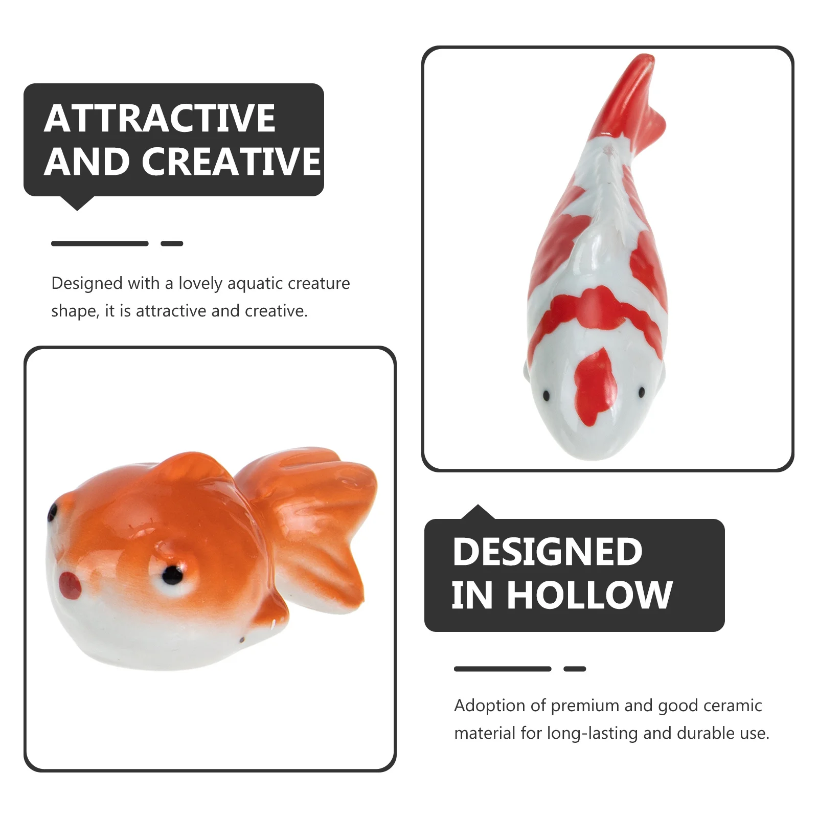 

3 Pcs Fish Tank Decor Aquarium Floating Ceramic Koi Micro Landscape Fliating Figurines