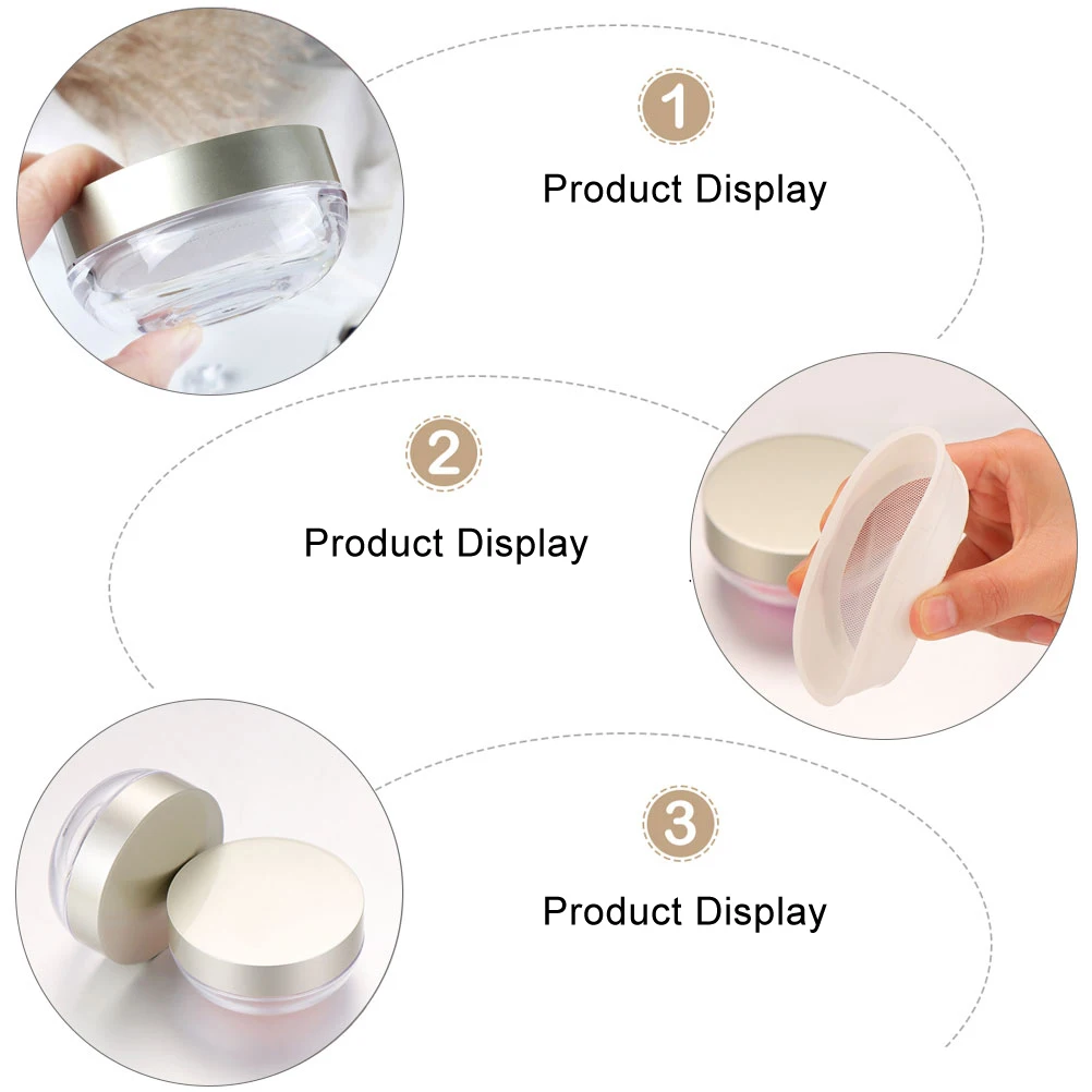 

2 Pcs Powder Box Loose Powder Container Container Refillable Compact Plastic Makeup Travel Outdoor Case Safe Durable
