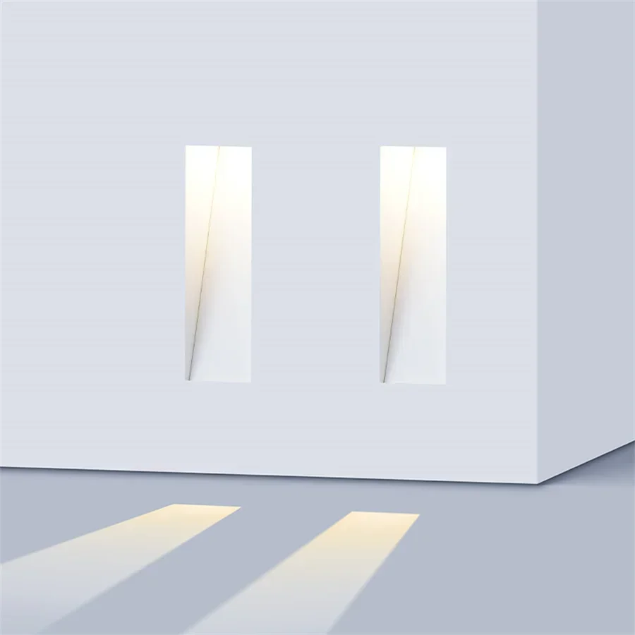 Imagem -02 - Recesso Trimless Led Step Light Parede Interior Luz Corredor Lâmpada de Canto Retângulo Escada Invisível Corredor Decoração do Corredor 1pc