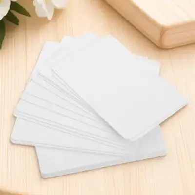 

20Pcs PVC Blank White Cards Double Sided Printable Waterproof Coating Ideal for Id Badges Student Employee Business Office