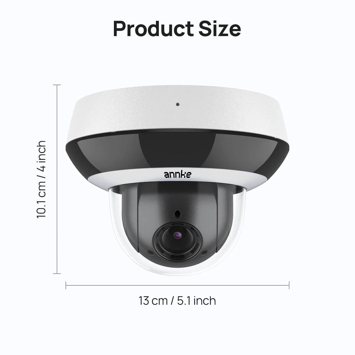 ANNKE 3K Outdoor PoE PTZ Dome Camera, 4X Optical Zoom, 3072 × 1728 @ 30FPS, Color Night Vision, Human & Vehicle Detection, Two-Way Audio, IK10 Vandal-Proof
