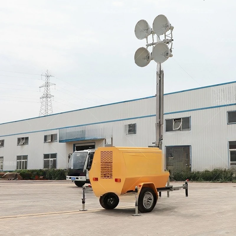 

Night construction Lifting project Mobile lighting truck 5 7 9 meters Trailer type emergency lighting truck