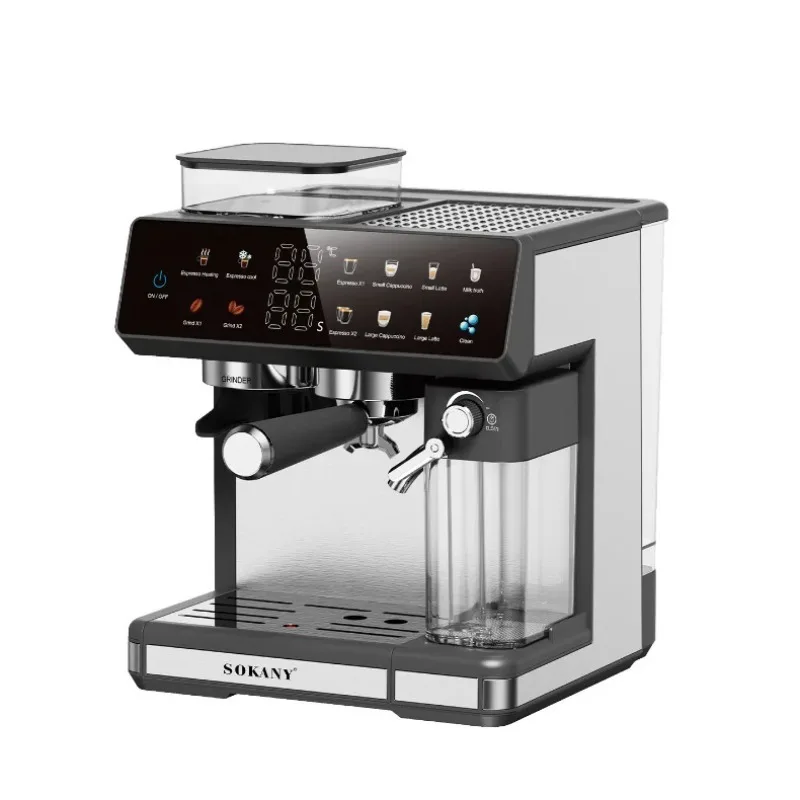 Coffee Machine Full-automatic Steam High-pressure Italian Coffee Machine Belt Grinding Brewing Espresso Machine