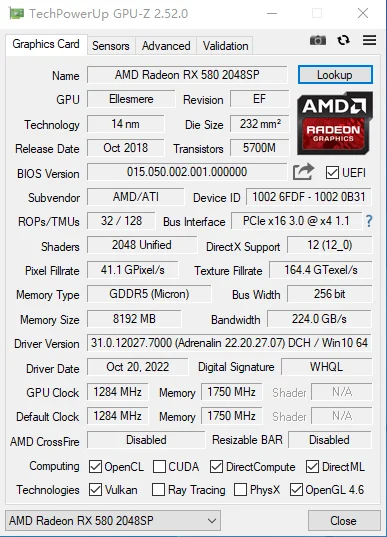 MLLSE AMD RX580 8GB 2048SP Gaming Graphics Card Placa De Video GDDR5 256Bit PCI Express 3.0 ×16 8Pin Radeon GPU rx 580 Series