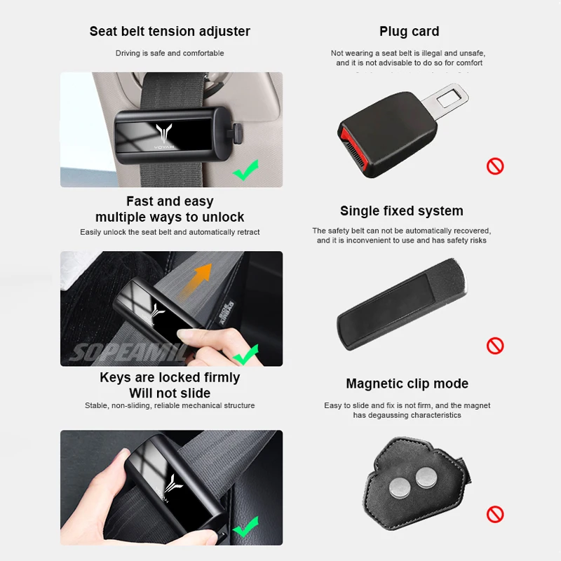 ل VOYAH الحرة حلم PHEV الجعة العاطفة حزام أمان السيارة المثبت حزام الأمان كليب موقف الحد المشبك اكسسوارات السيارات #5