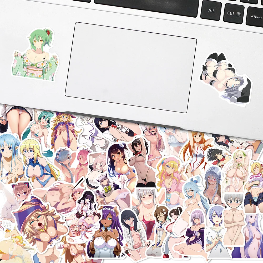 10/30/50/100pcs Adult Anime Hentai Sexy Waifu Girl Stickers Decals for Laptop Phone Luggage Cute Car Wall Sticker Girls Toys