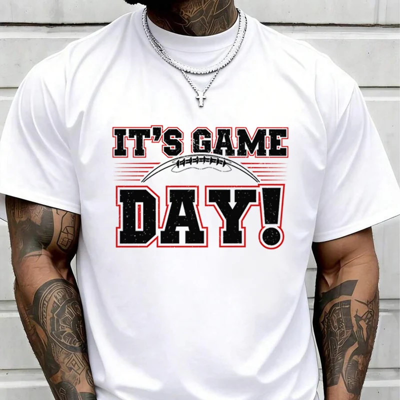 It's Game Day Print Creative Print T Shirt Summer Short-sleeved Casual Tee Men Women Streetwear Loose T-shirt