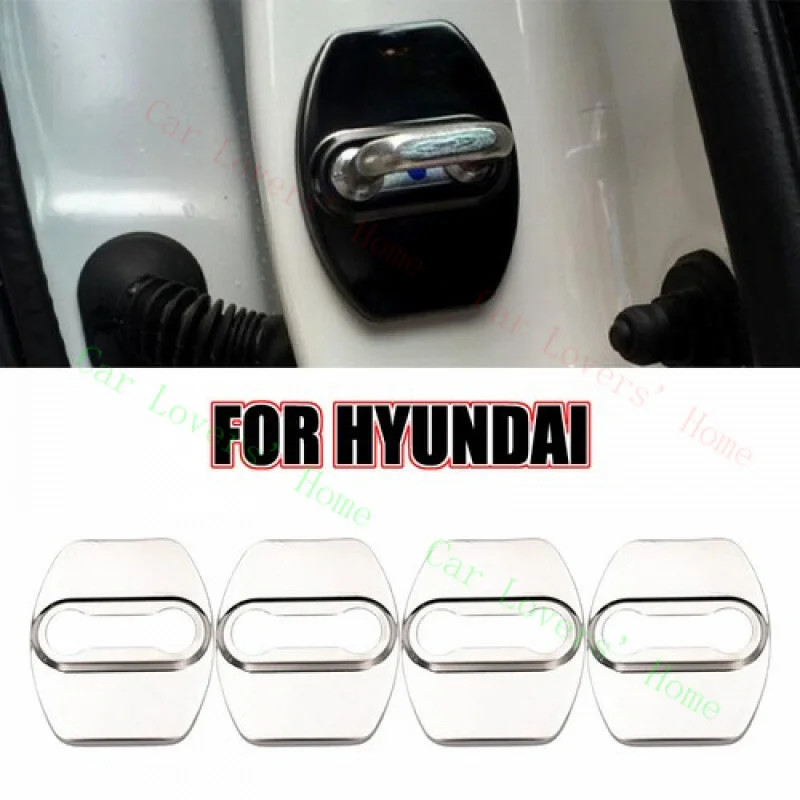 

A + 4 шт. серебряная крышка дверного замка из нержавеющей стали с пряжкой для Hyundai