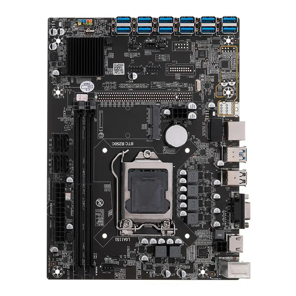 -compatible Hd Display Interface High Performance B250c Btc Motherboard for Lga1151 Gen6/7 with 12 Picex1 Usb for Quick