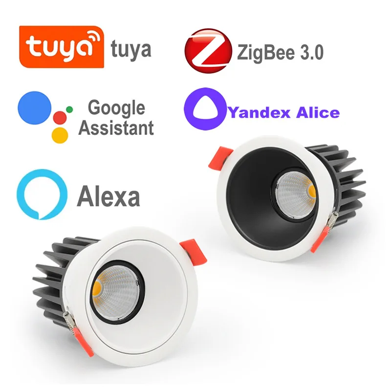 

Zigbee Tuya Smart Recessed Downlight Led Spot Hue Ceiling Lamp 2MQTT Alice Alexa Assistant Home Decor Kitchen Bedroom Spotlight