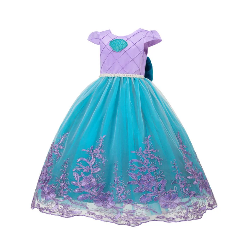 Children's Clothing Dress Children's Princess Bow Lace Stitching Girls' Children's Day Performance Dress