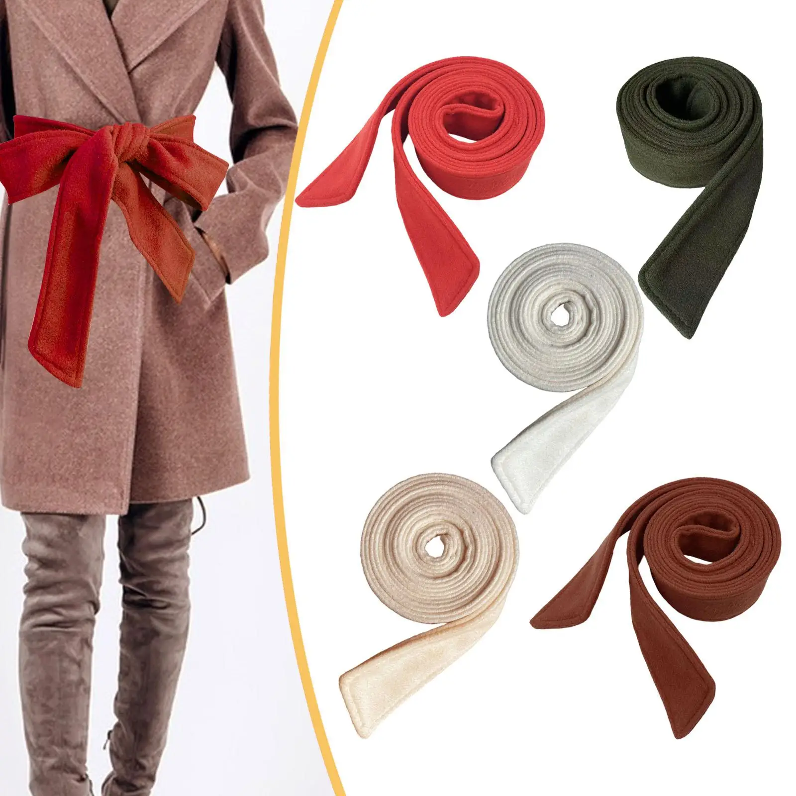 

Женский шерстяной пояс для пальто: сменный декоративный аксессуар, повседневный длинный пояс-завязка для пальто, для поездок на работу, путешествий и прогулок по городу