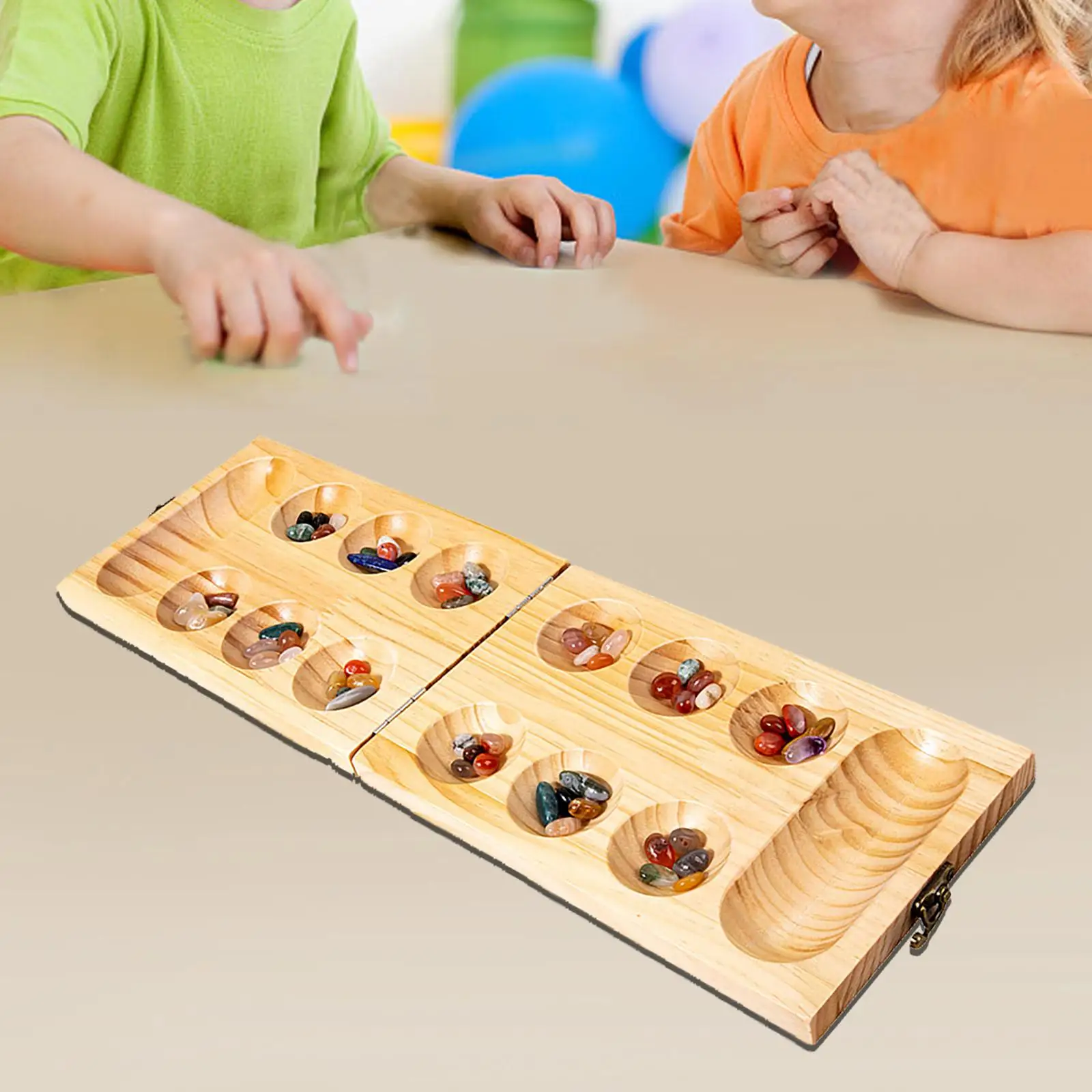 Wood Mancala Board Game 2 Player Game Travel Games Party Game Family Games 50