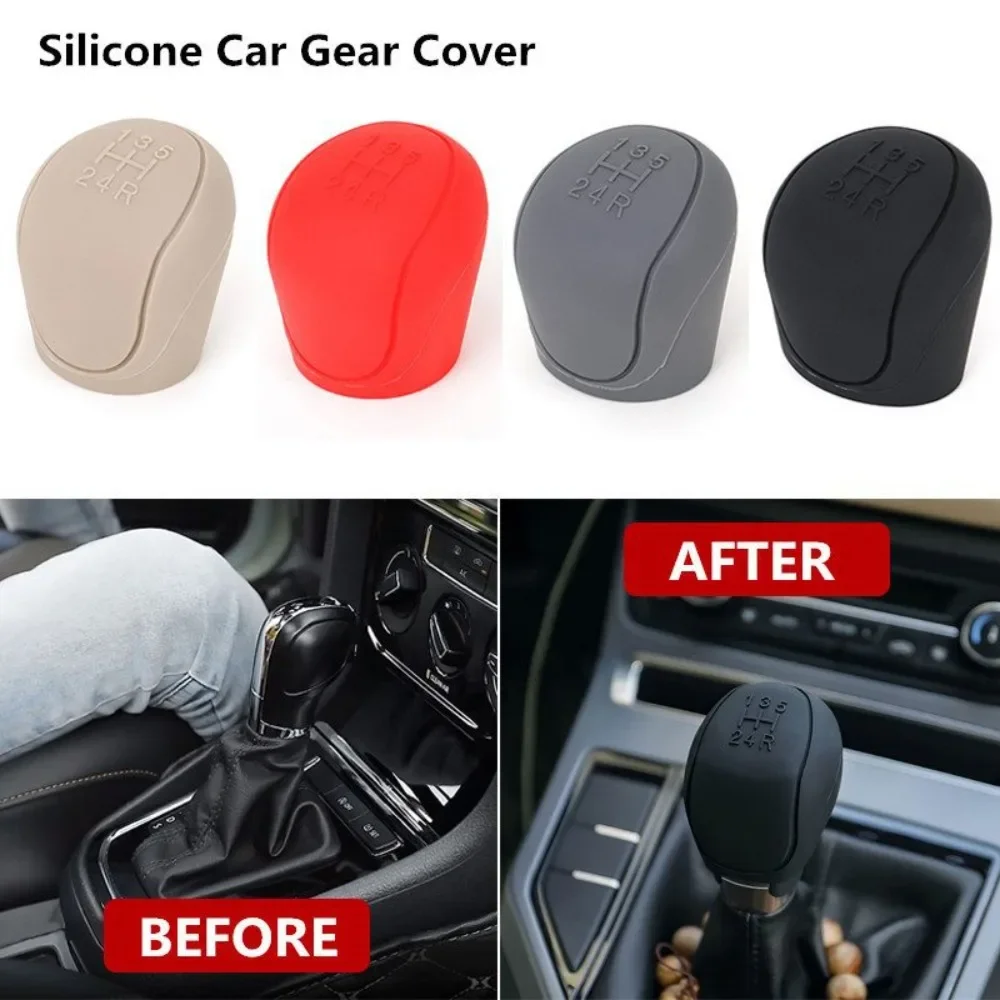 Automotive Gear Shift Sleeve Silicone Anti-Slip Handbrake Cover Universal Manual Gear Lever Protector
