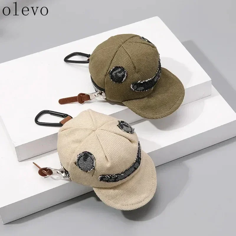 Cute Baseball Cap Pouch Multi-functional Keychain Wallet Lanyard Bag for Coin Makeup Earphone Storage