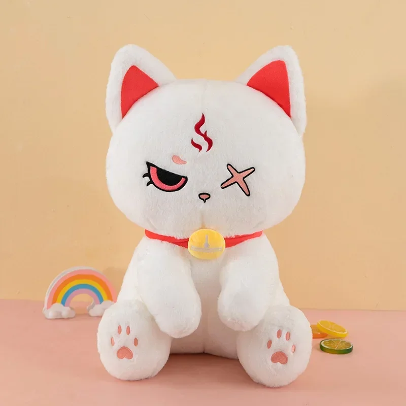 Pluszowe zabawki anime, ciemny pirat kot, 30-60 cm, śmieszny diabełkowy pirat kot, wypchana lalka, dekoracja domu, zabawka dla dzieci, prezent urodzinowy, prezent świąteczny