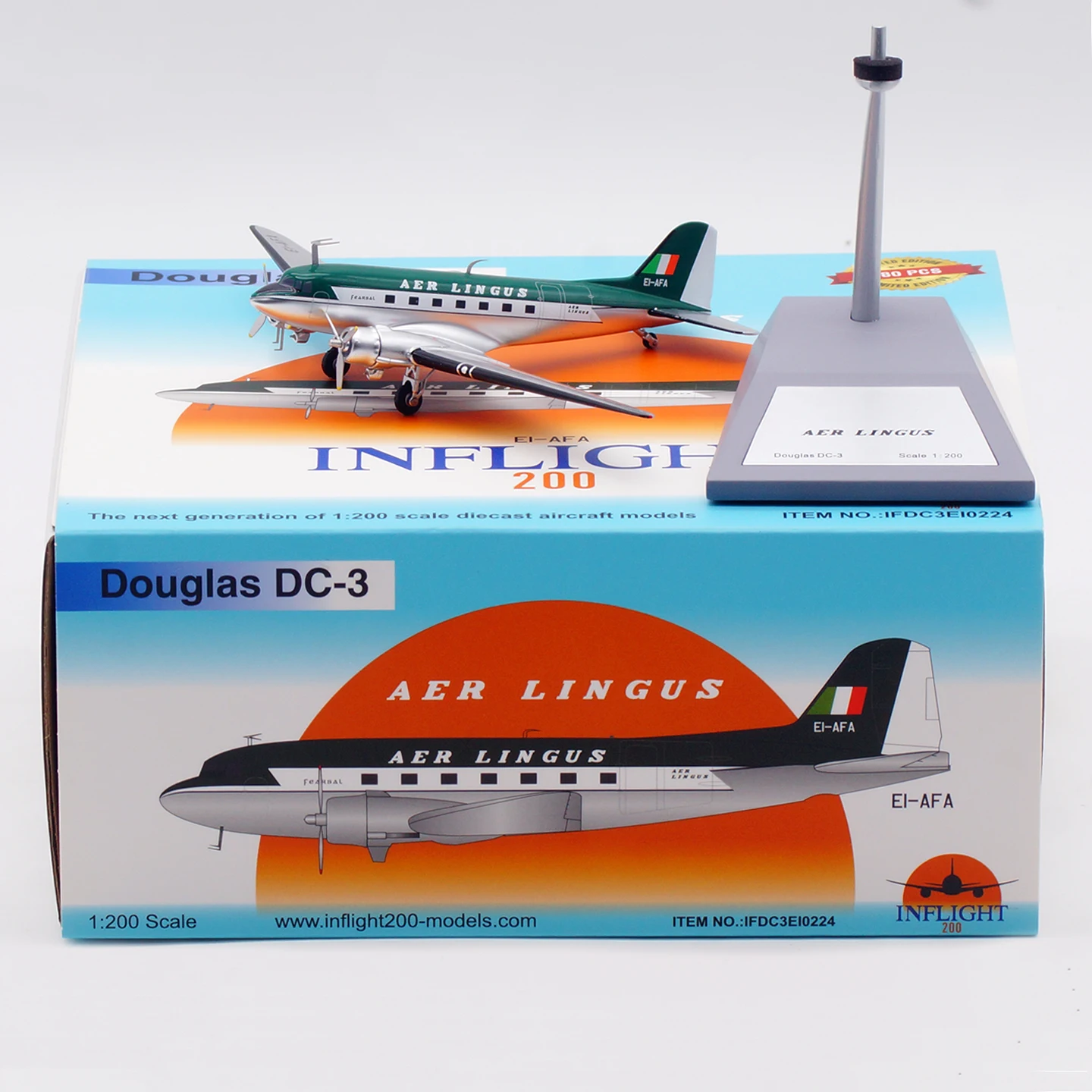 

IFDC3EI0224 Alloy Collectible Plane Gift INFLIGHT 1:200 AER LINGUS MCDONNELL Douglas DC-3 Diecast Aircraft Model EI-AFA