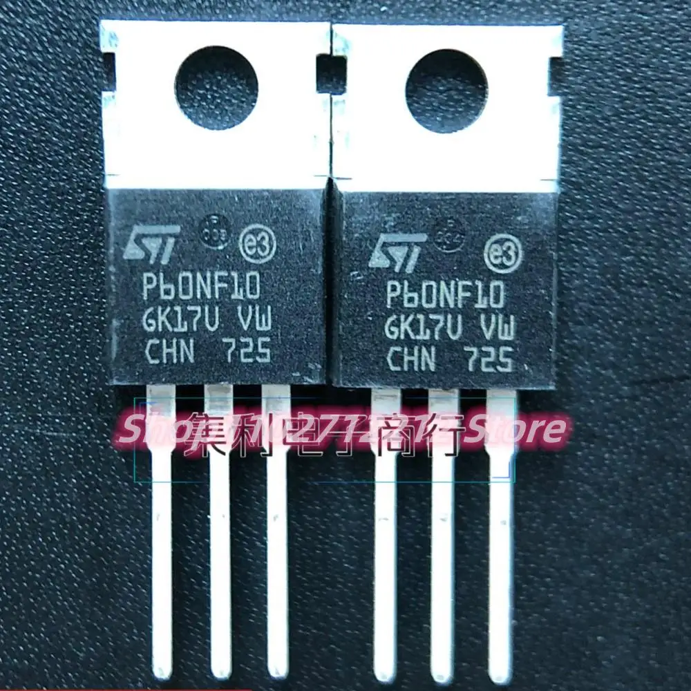 5PCS-10PCS  STP60NF10 P60NF10 TO-220 MOS100V 60A Imported NEW Original  Best Quality