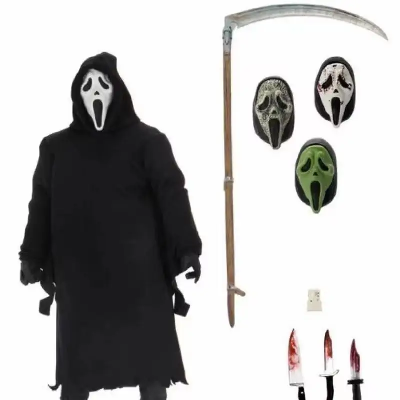 

New 7-Inch Neca Scream Anime Figure Ghostface Killer Movable Action Figurine Model For Luxury Fabric Edition Pendnat Boy Gift
