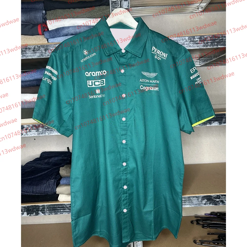 وصل حديثا أستون مارتن تي شيرت زر أسفل قميص فرناندو ألونسو تي شيرت 14 للجنسين تي شيرت دراجة نارية تي شيرت طفل المحملة #1